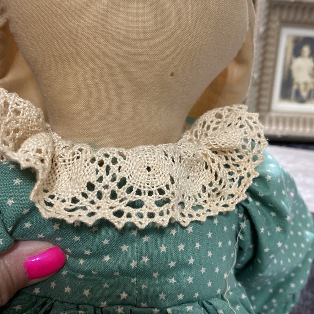 Handmade Vintage Green Star Bunny Doll! - Picture 6 of 6